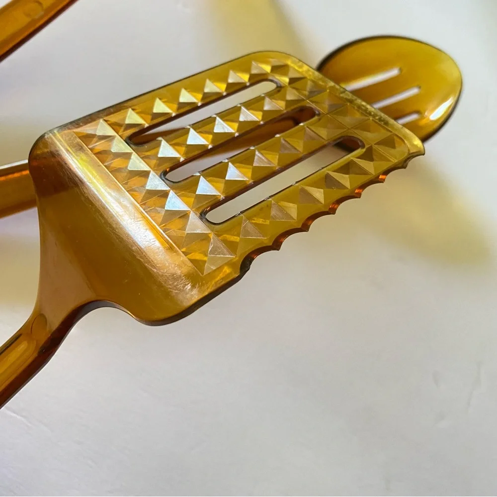 Vintage Lot of 3 UltraTemp Amber Kitchen Utensils Robinson Knife Co Made in USA